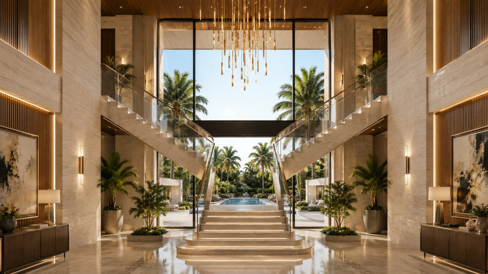 Marmorne Eingangshalle der Villa